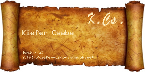 Kiefer Csaba névjegykártya